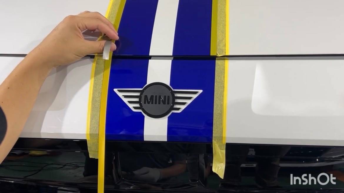 MINI／エースマン　フードストライプ施工